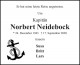 Traueranzeige Norbert Neidebock