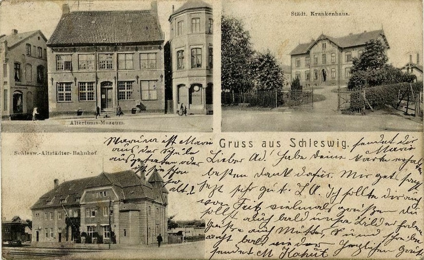 Schleswig1906, Altertumsmuseum, Krankenhaus, Kreisbahnhof