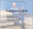 Traueranzeige Wolf Mehl
