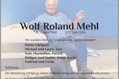 Traueranzeige Wolf Mehl