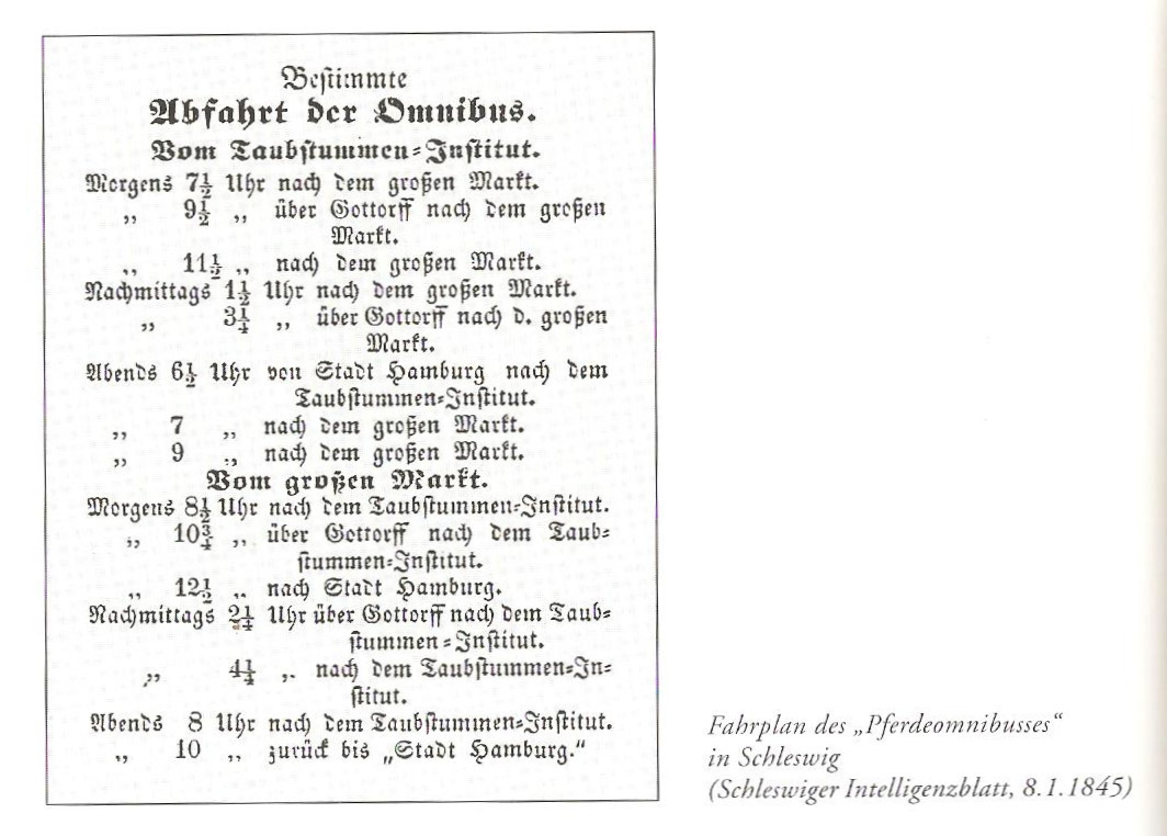 Fahrplan Pferdeomnibus
