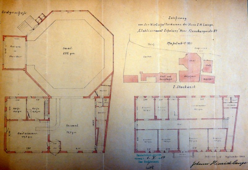 plan von 1909, Flenburger Straße