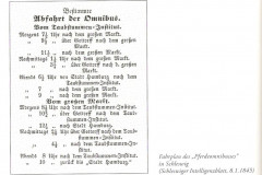 Fahrplan Pferdeomnibus