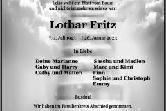 Traueranzeige Lothar Fritz