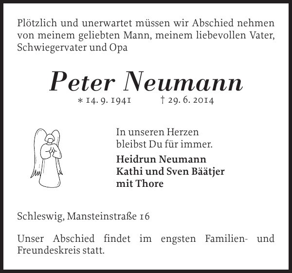 Traueranzeige Peter Neumann