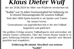 Traueranzeige Klaus Dieter Wulf